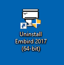 Select Uninstall Embird